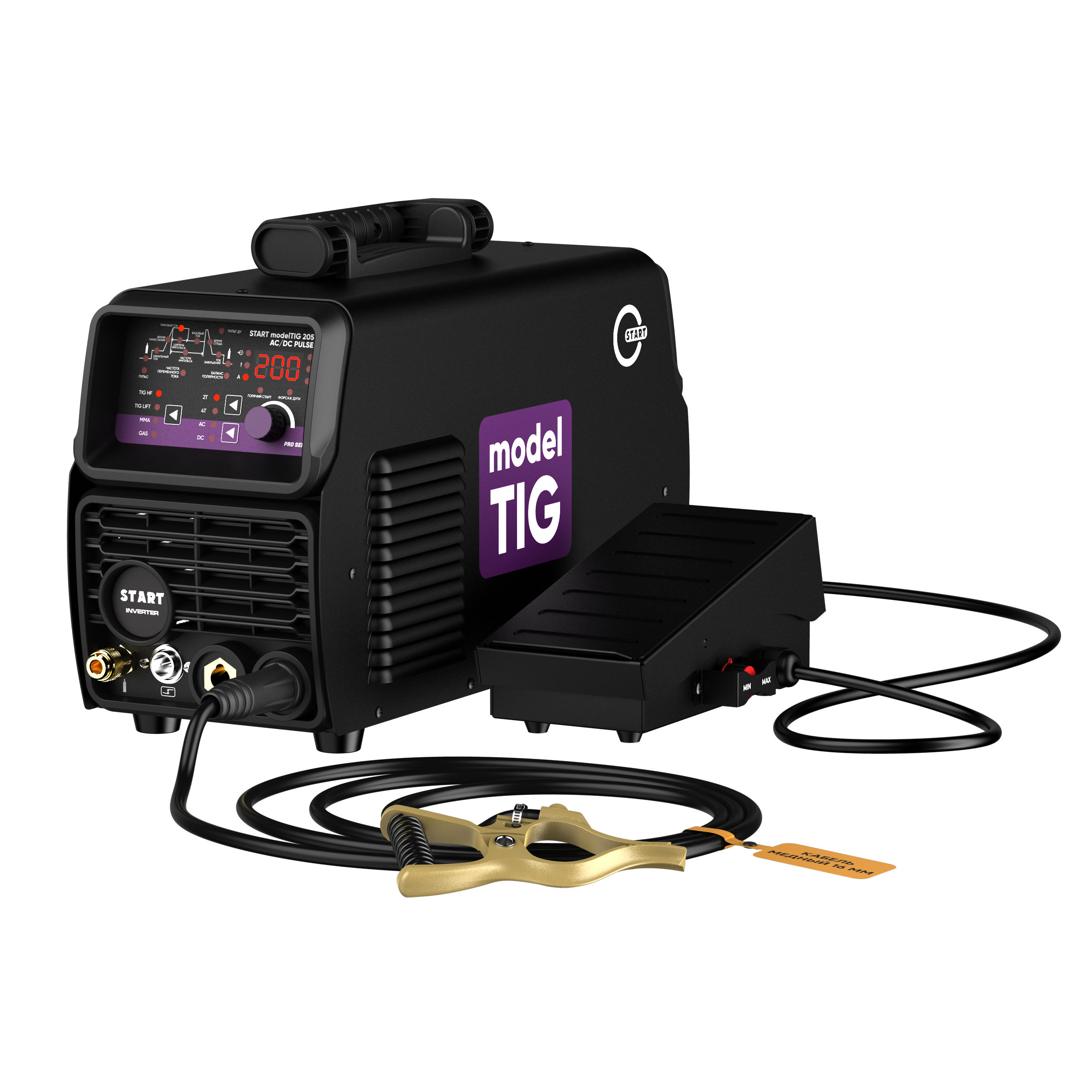 START modelTIG 205 AC/DC TIG PULSE Установка аргонодуговой сварки 3W205AP